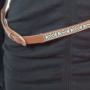 VEGAN Leather Native Inspired Embroidered Belt
